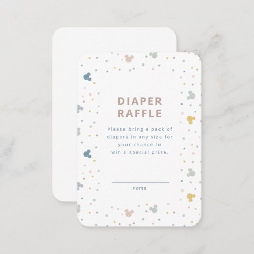 Mickey Mouse Polka Dot   Diaper Raffle Place Card