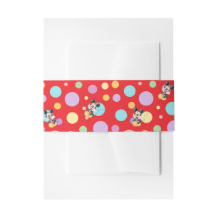Mickey Mouse Polka Dot  red Baby Shower Invitation Belly Band