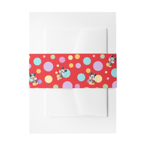 Mickey Mouse Polka Dot red Baby Shower Invitation Belly Band