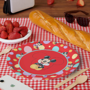 Mickey Mouse Polka Dot  red Baby Shower Paper Plates