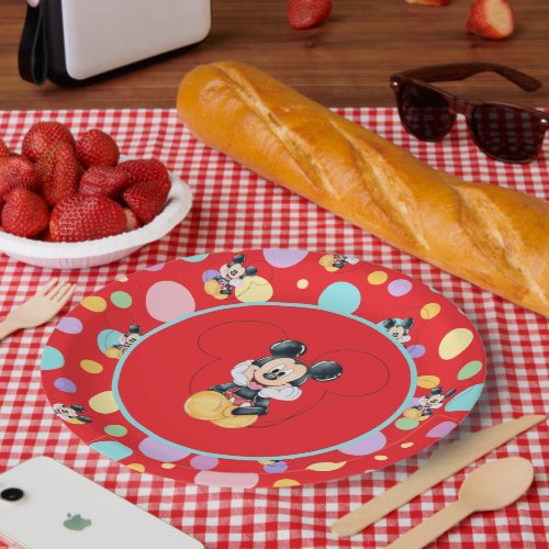 Mickey Mouse Polka Dot red Baby Shower Paper Plates