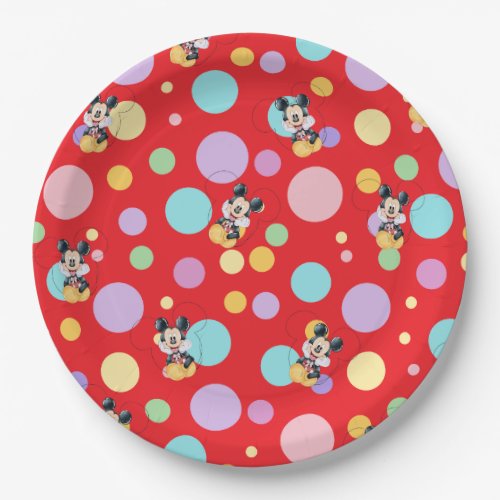 Mickey Mouse Polka Dot red Baby Shower Paper Plates