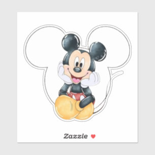 Mickey Mouse Polka Dot  red Baby Shower Sticker