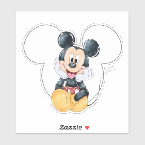 Mickey Mouse Polka Dot red Baby Shower Sticker