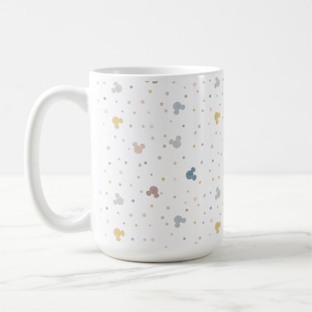Mickey Mouse Polka Dot Watercolor Pattern Coffee Mug (Left)