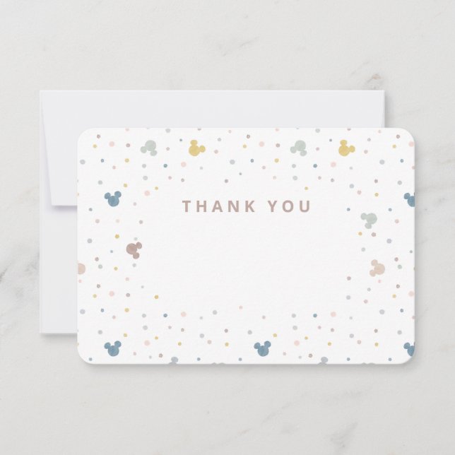 Mickey Mouse Polka Dot Watercolor Thank You (Front)