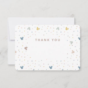 Mickey Mouse Polka Dot Watercolor Thank You Card