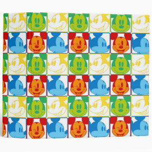 Mickey Mouse Pop Art Pattern 3 Ring Binder