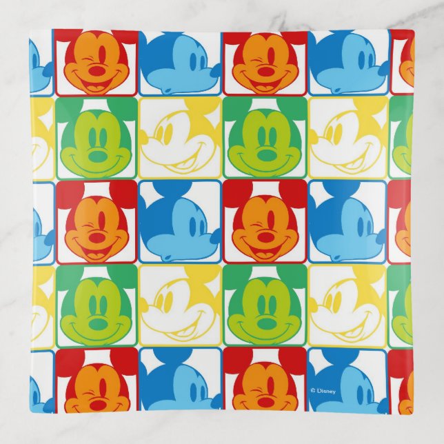 Mickey Mouse | Pop Art Pattern Trinket Tray (Front)