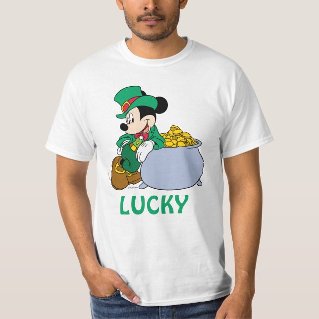 Mickey Mouse Pot of Gold | St. Patrick's Day T-Shirt (Front)