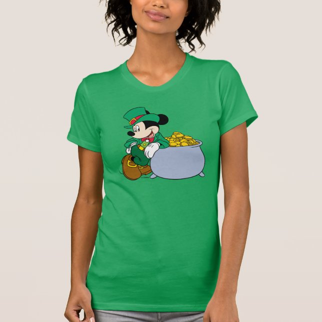 Mickey Mouse Pot of Gold | St. Patrick's Day T-Shirt (Front)