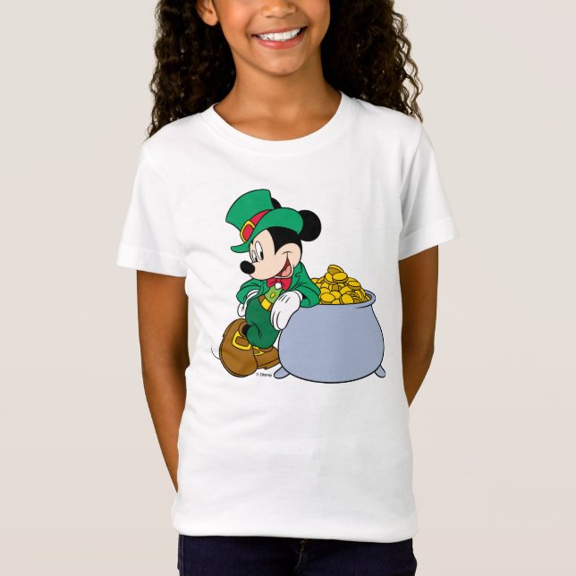 Mickey Mouse Pot of Gold | St. Patrick's Day T-Shirt (Front)
