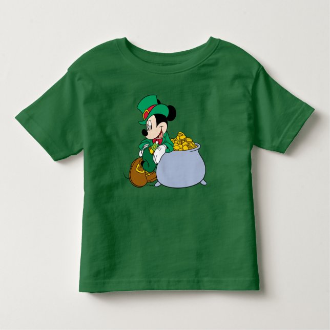 Mickey Mouse Pot of Gold | St. Patrick's Day Toddler T-shirt (Front)