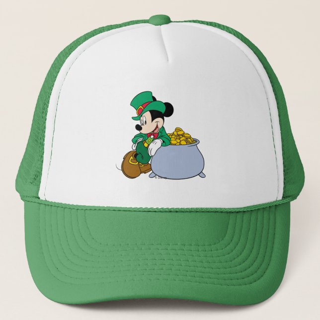 Mickey Mouse Pot of Gold | St. Patrick's Day Trucker Hat (Front)