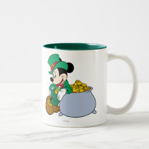 Mickey Mouse Pot of Gold   St. Patrick's Day Two-Tone Coffee Mug