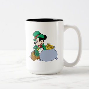 Mickey Mouse Pot of Gold   St. Patrick's Day Two-Tone Coffee Mug