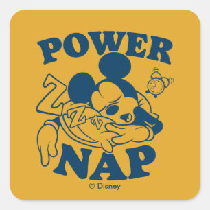 Mickey Mouse Power Nap Square Sticker