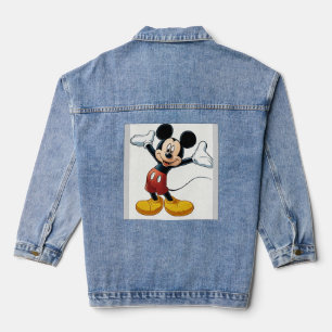 Mickey Mouse Pumpkin Character – Halloween Cartoon Denim Jacket