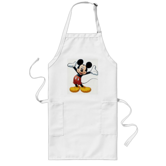 Mickey Mouse Pumpkin Character – Halloween Cartoon Long Apron (Front)