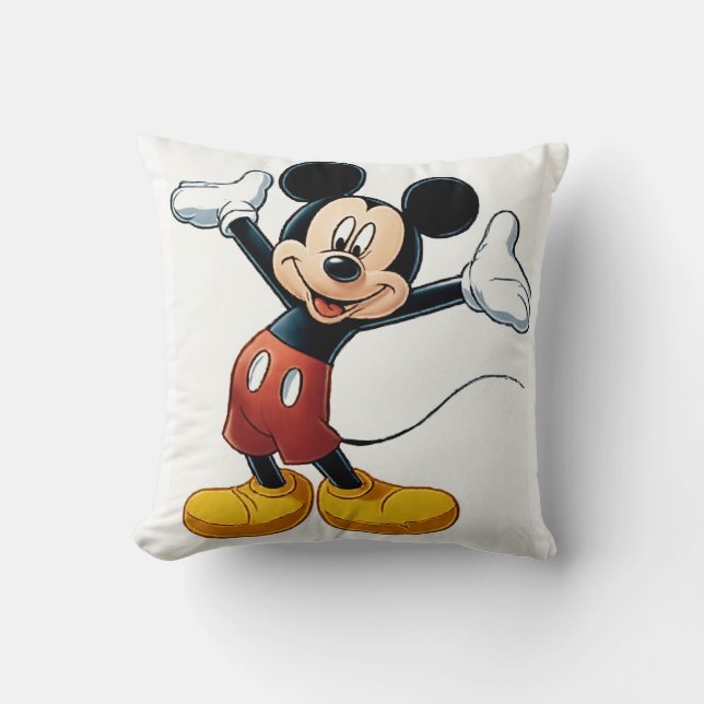 Mickey Mouse Pumpkin Character – Halloween Cartoon Throw Pillow (Front)