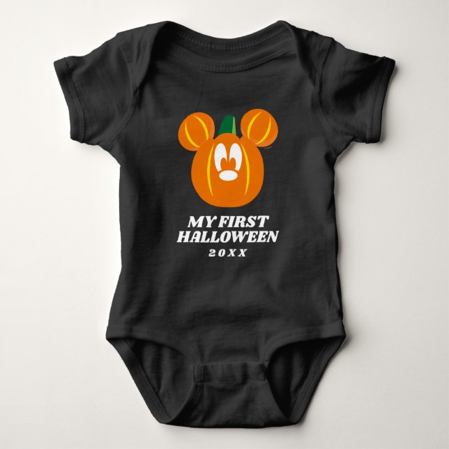 Mickey Mouse Pumpkin | My First Hallowen Baby Bodysuit (Front)