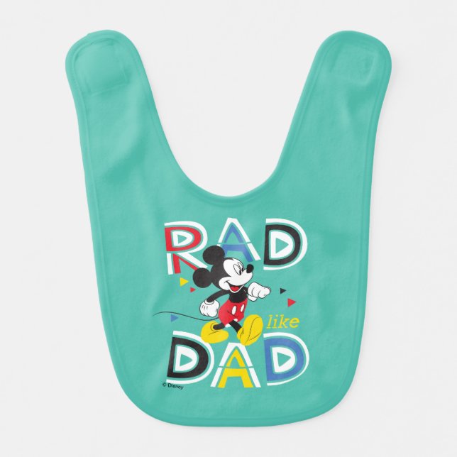 Mickey Mouse | Rad Like Dad Baby Bib (Front)