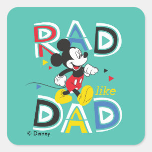 Mickey Mouse Rad Like Dad Square Sticker