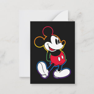 Mickey Mouse Rainbow Photo Valentine Note Card