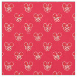 Mickey Mouse Red Holiday Snowflake Pattern Fabric