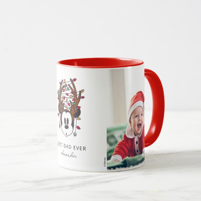 Mickey Mouse Reindeer Antlers | Best Dad Ever Mug (Front Right)