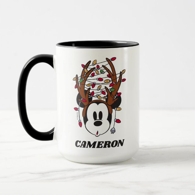 Mickey Mouse | Reindeer Antlers & Lights Mug (Left)