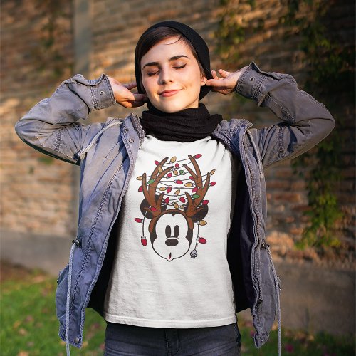 Mickey Mouse | Reindeer Antlers & Lights T-Shirt