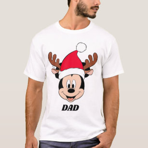 Mickey Mouse   Reindeer Antlers & Santa Hat T-Shirt