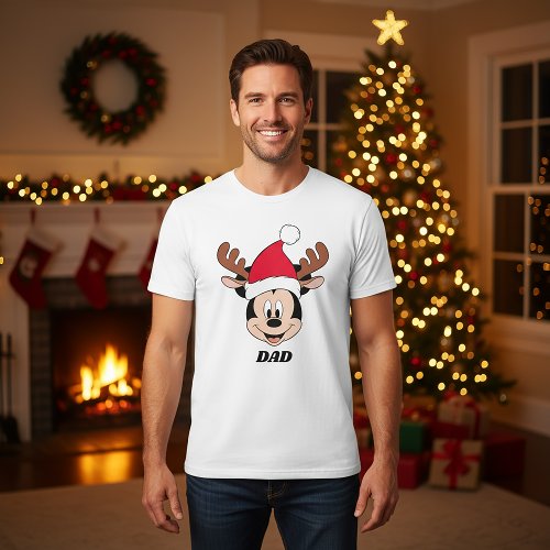 Mickey Mouse | Reindeer Antlers & Santa Hat T-Shirt