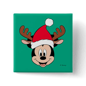 Mickey Mouse | Reindeer Ears & Santa Hat Button