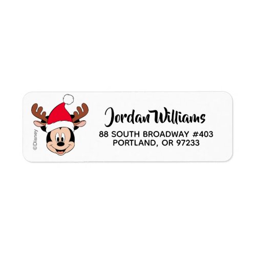 Mickey Mouse  Reindeer Ears  Santa Hat Label