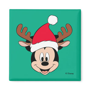 Mickey Mouse | Reindeer Ears & Santa Hat Magnet