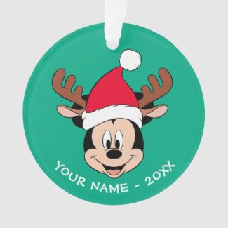 Mickey Mouse | Reindeer Ears & Santa Hat Ornament