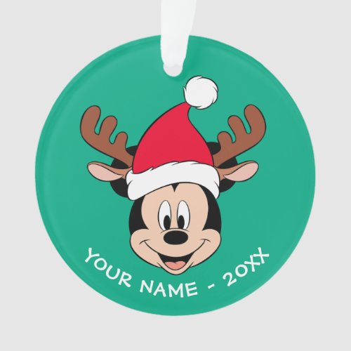 Mickey Mouse  Reindeer Ears  Santa Hat Ornament