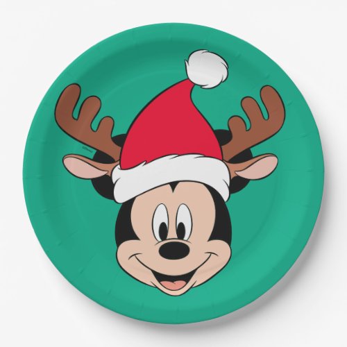 Mickey Mouse  Reindeer Ears  Santa Hat Paper Plates