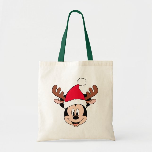 Mickey Mouse | Reindeer Ears & Santa Hat Tote Bag (Front)