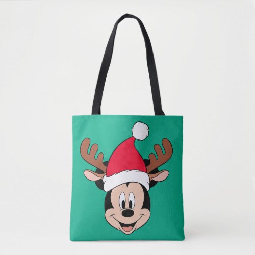 Mickey Mouse  Reindeer Ears  Santa Hat Tote Bag