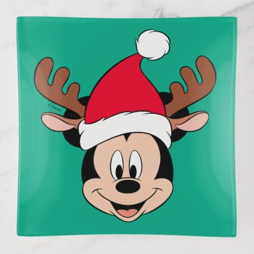 Mickey Mouse  Reindeer Ears  Santa Hat Trinket Tray