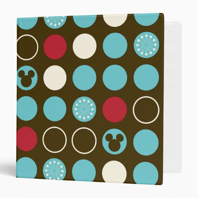 Mickey Mouse | Retro Polka Dot Pattern 3 Ring Binder (Front/Inside)