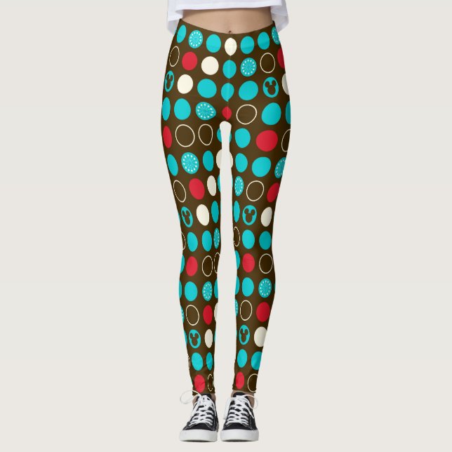 Mickey Mouse | Retro Polka Dot Pattern Leggings (Front)