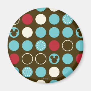 Mickey Mouse Retro Polka Dot Pattern Magnet