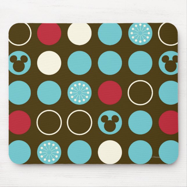 Mickey Mouse | Retro Polka Dot Pattern Mouse Pad (Front)