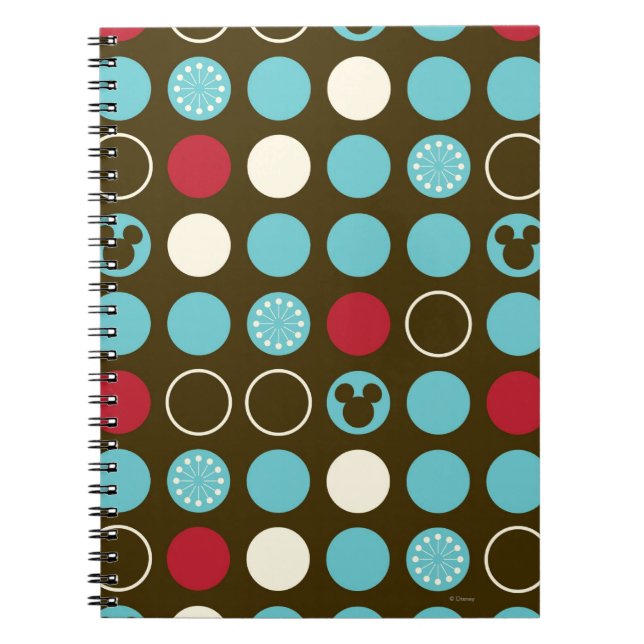 Mickey Mouse | Retro Polka Dot Pattern Notebook (Front)