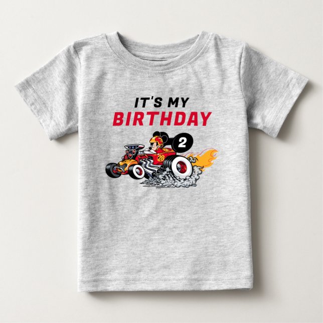 Mickey Mouse Roadster Racers Birthday Baby T-Shirt (Front)