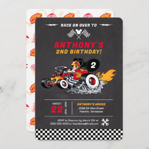 Mickey Mouse Roadster Racers Birthday Invitation